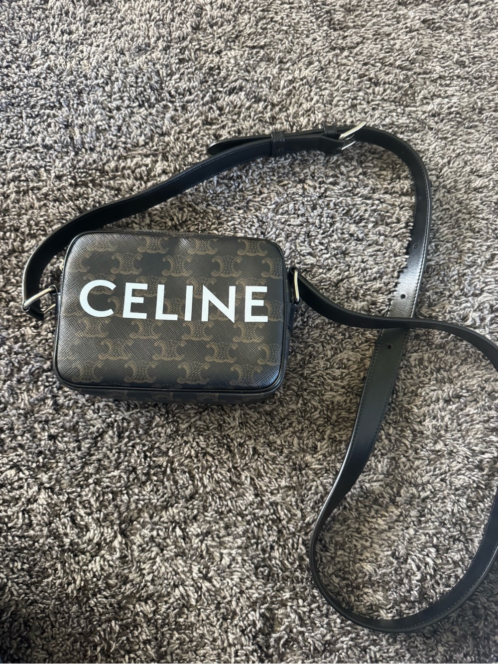 Celine Brown Monogram Crossbody with White Logo - Picture 2 of 9